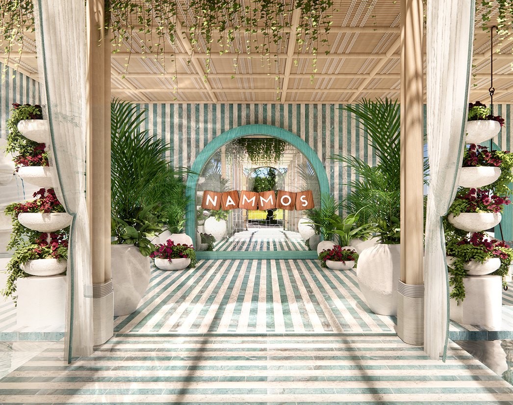 The entrance arch at Nammos Dubai
